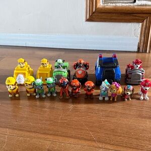 Paw Patrol Action Figures with Vehicles - Yellow, Orange, Blue